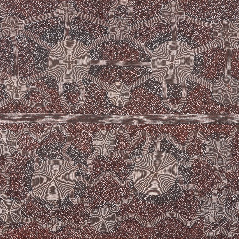 Anatjari Tjakamarra: Travels of the Tingari. A collection of important works, 1984–1987 — catalogue cover