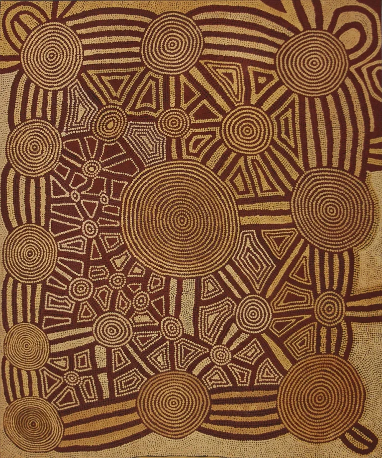 Tommy Lowry Tjapaltjarri, Untitled (Ngamurangya Rockhole and Cave Site), 1984